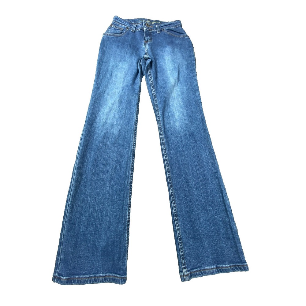 Arizona Jeans Womens 14 Slim Cotton Blue Straight Leg Stretch Denim Pant Preppy